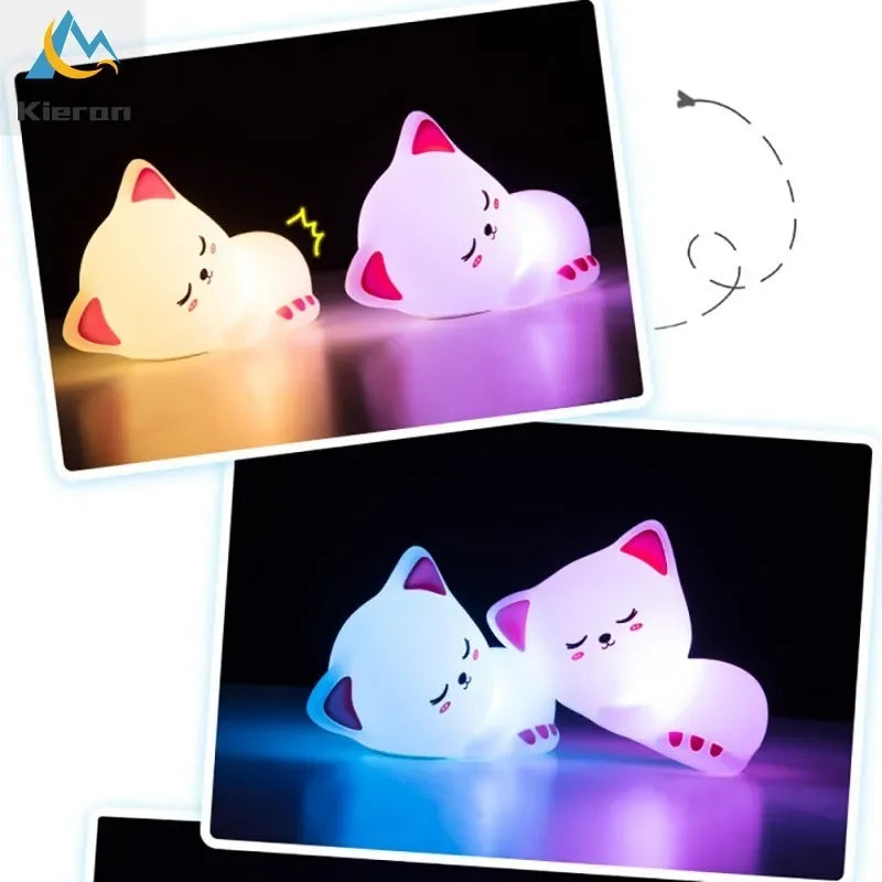 Soft Silicone Cat Night Light - Lumi'Mignon