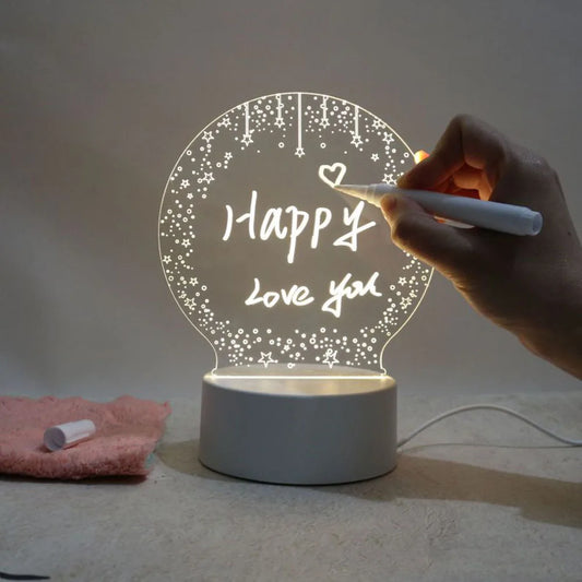 AcryliGlow Acrylic Night Light Message Writing Board