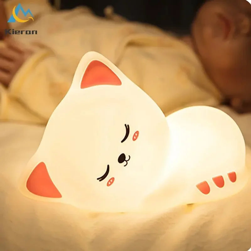 Soft Silicone Cat Night Light - Lumi'Mignon