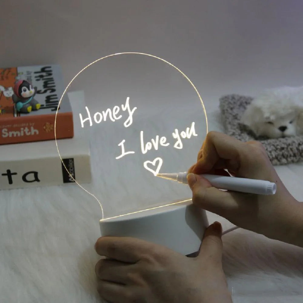 AcryliGlow Acrylic Night Light Message Writing Board