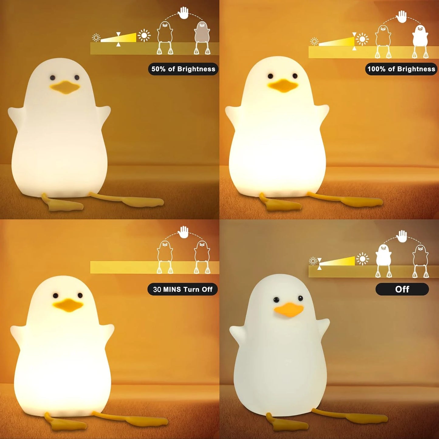 Creative Duck Silicone Night Light - Lumi'Mignon