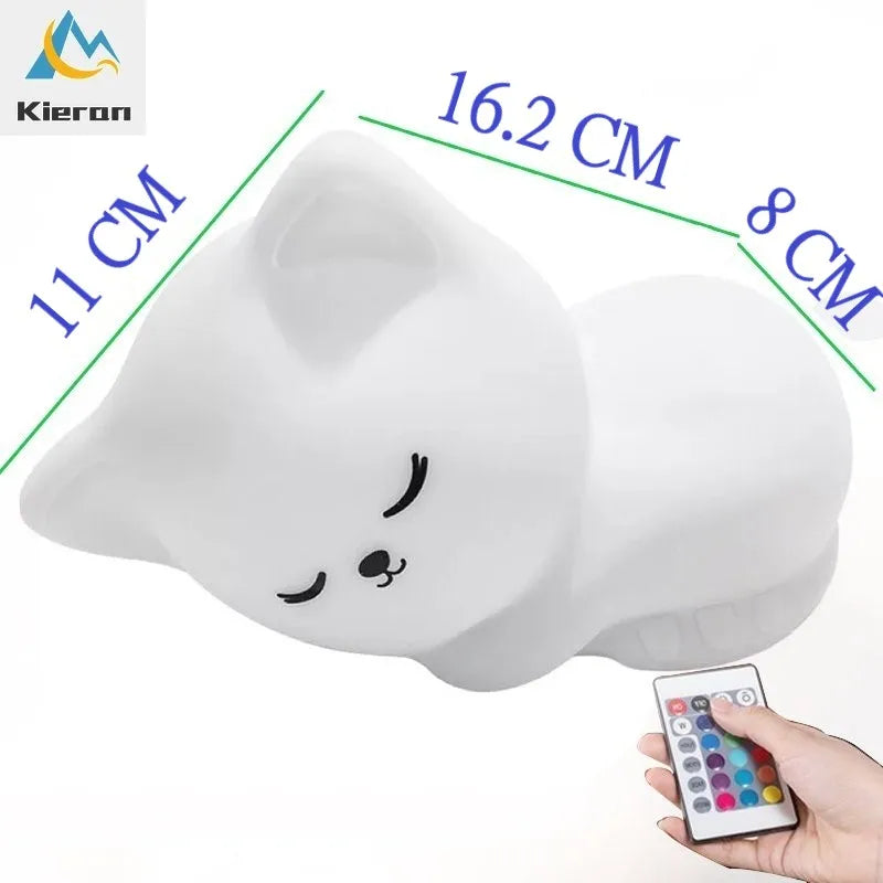 Soft Silicone Cat Night Light - Lumi'Mignon