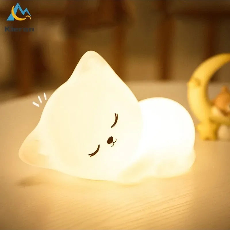 Soft Silicone Cat Night Light - Lumi'Mignon