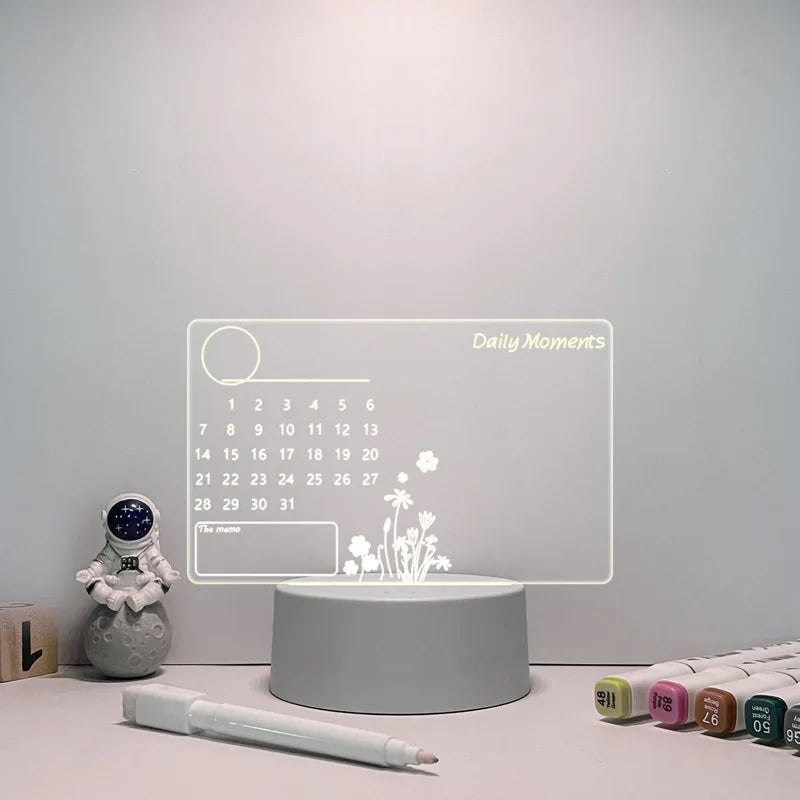 AcryliGlow Acrylic Night Light Message Writing Board