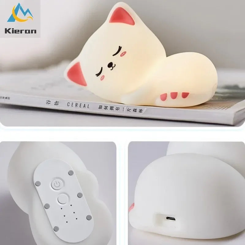 Soft Silicone Cat Night Light - Lumi'Mignon